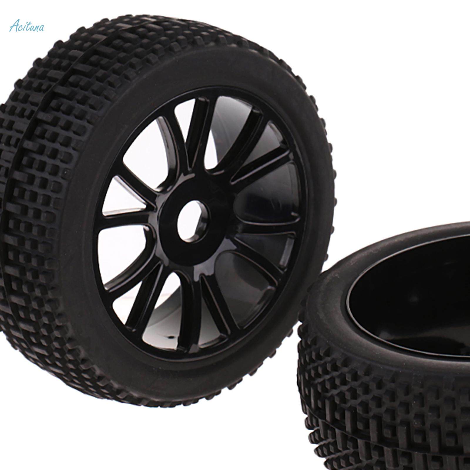 8Pieces 1/8 RC Car Tires Wheel Rims Hex for HSP HPI RC Car Parts. 