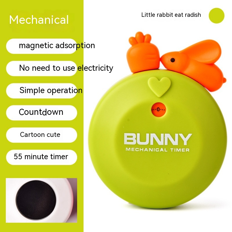 Cute Cartoon Rabbit Magnetic Paste Timer Creative Kitchen Soup Machinery Timer Alarm Kitchen Cooking Countdown Mechanical Timer. 