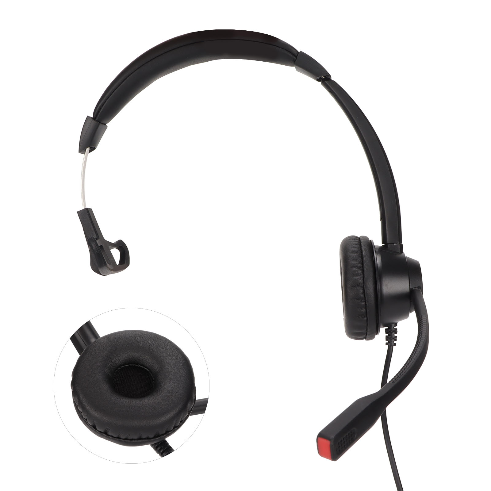 3.5mm Flat Wire Earphone Customer Service Plug Headset With Flexible Strap For. 