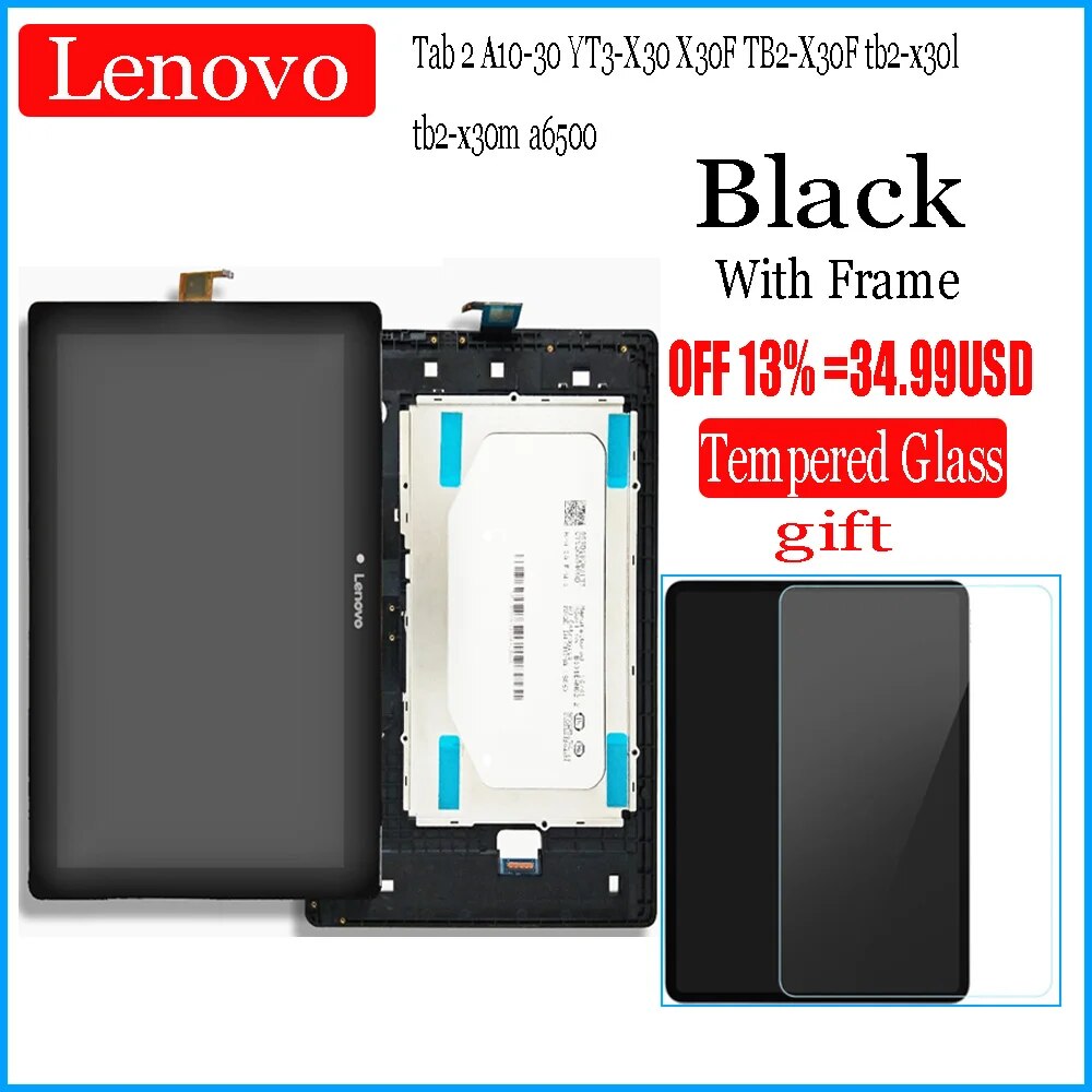 LCD Display Panel For Lenovo Tab 2 A10-30 YT3-X30 X30F TB2-X30F tb2-x30l tb2-x30m a6500 10.1 Touch Screen Digitizer Assemb