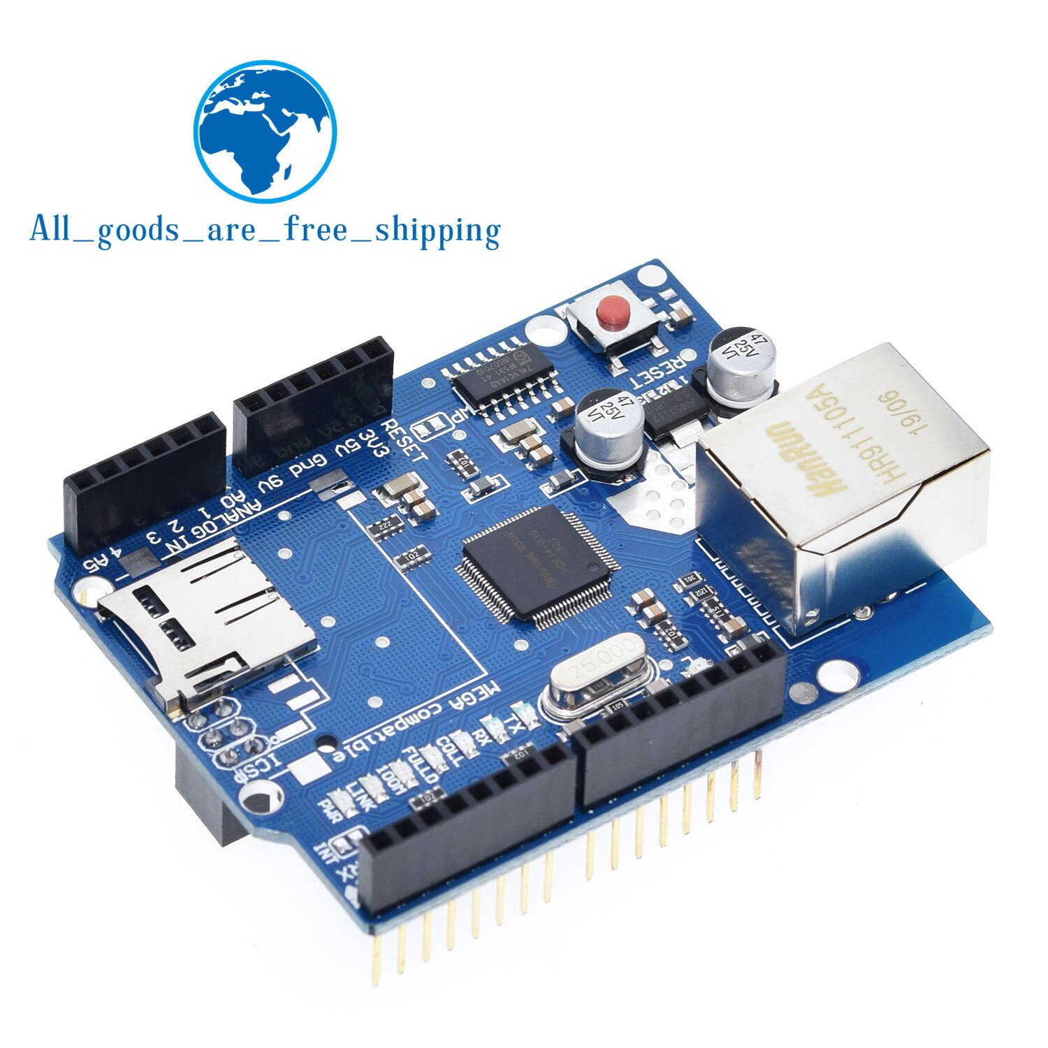 【happy one】UNO Shield Ethernet Shield W5100 R3 Mega 2560 1280 UNR R3 only W5100 Development For Arduino. 