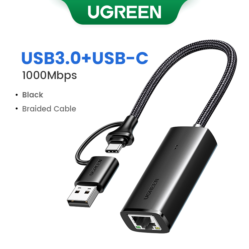UGREEN USB Ethernet Adapter USB 3.0 Network Card to USB RJ45 Lan for PC Windows 10 Xiaomi Mi Box 3/S Nintend Switch Ethernet USB. 