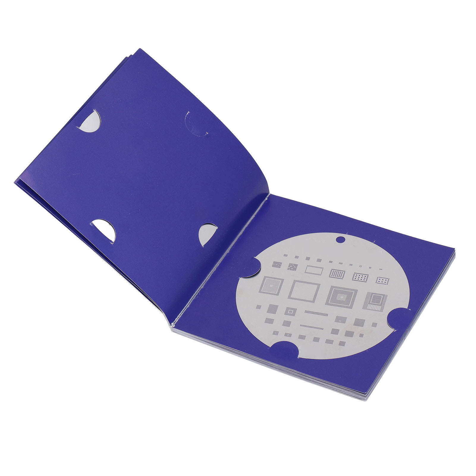 BGA Reballing Stencils, BGA Reballing Steel Stencil Half Cut Process Rounded Rectangle Hole Accurate Positioning Compact Durable with IC Groove for CPU. 