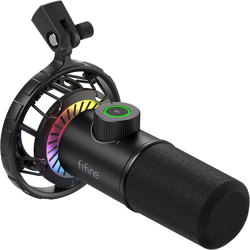 FIFINE K658 USB DYNAMIC CARDIOID MICROPHONE WITH A LIVE MONITORING, STREAMING, GAIN CONTROL, MUTE BUTTON