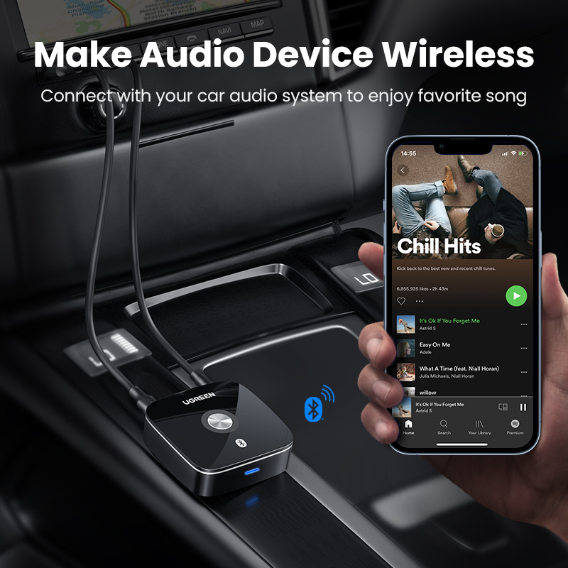 UGREEN CM106 (40759) Wireless Bluetooth Audio Receiver - Bluetooth 5.0 & EDR - 10M Wireless Connection - Premium Quality Sound. 
