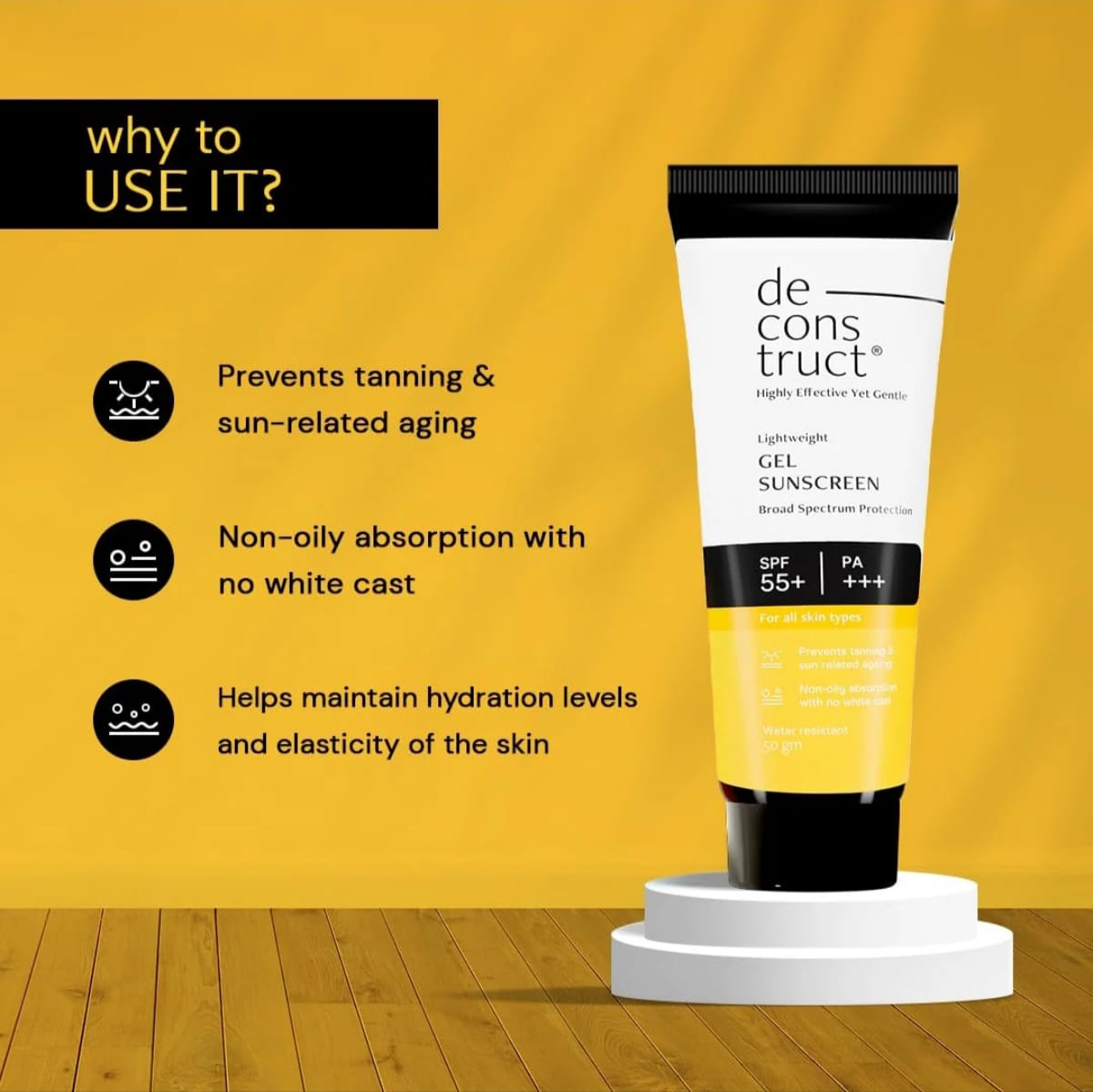 Deconstruct Lightweight Gel Sunscreen SPF 55+ PA+++ ( 50g ). 