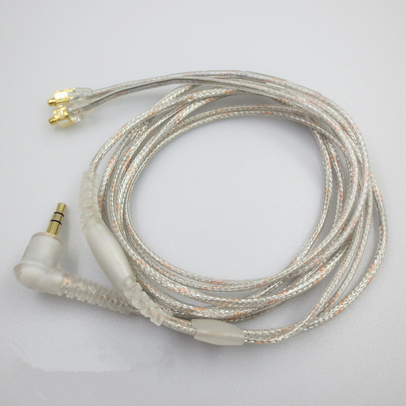 New microphone cable for Shure SE215 Earphone Replace Upgrade Silver Plated Cable for iPhone Android. 
