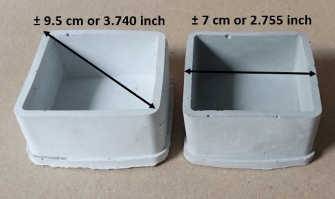 Square Shape Jar Without Lid Height ± 3.5 cm or 1.377 inch. 