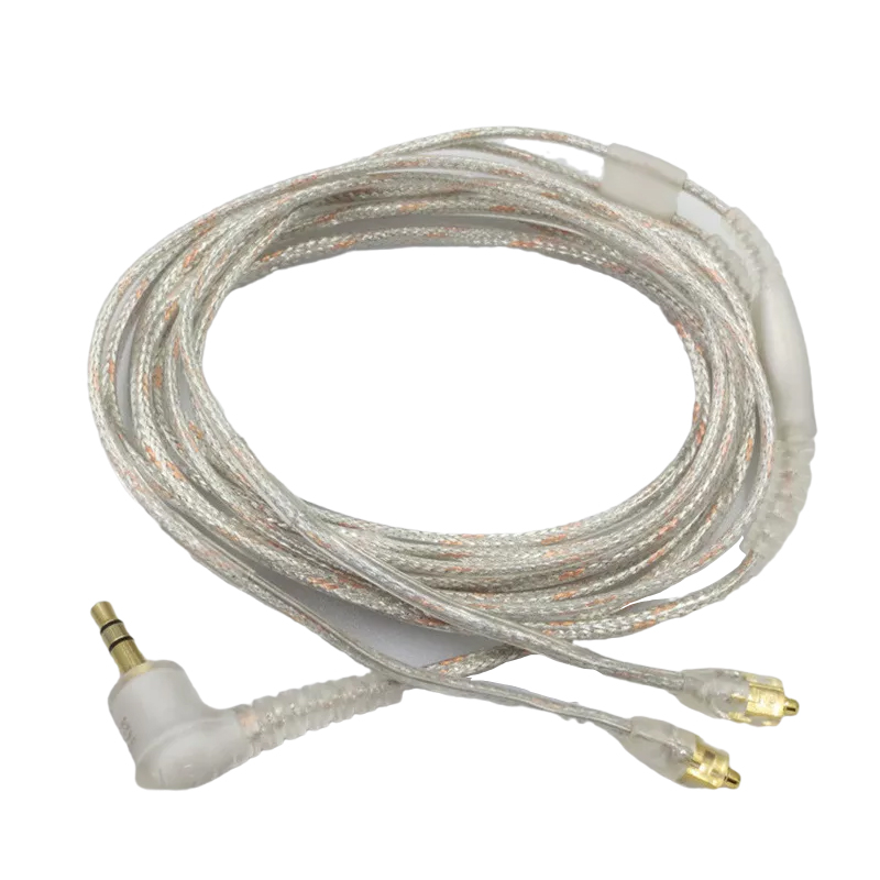 New microphone cable for Shure SE215 Earphone Replace Upgrade Silver Plated Cable for iPhone Android. 