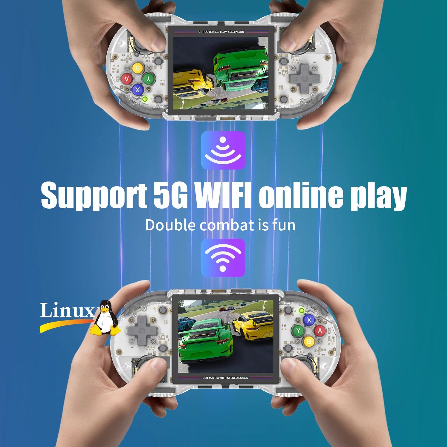 AMPOWN Anbernic RG353PS Handheld Game Players 3.5'' IPS Retro Portable Video Game Console Linux System Games PS Vita Console PSP. 