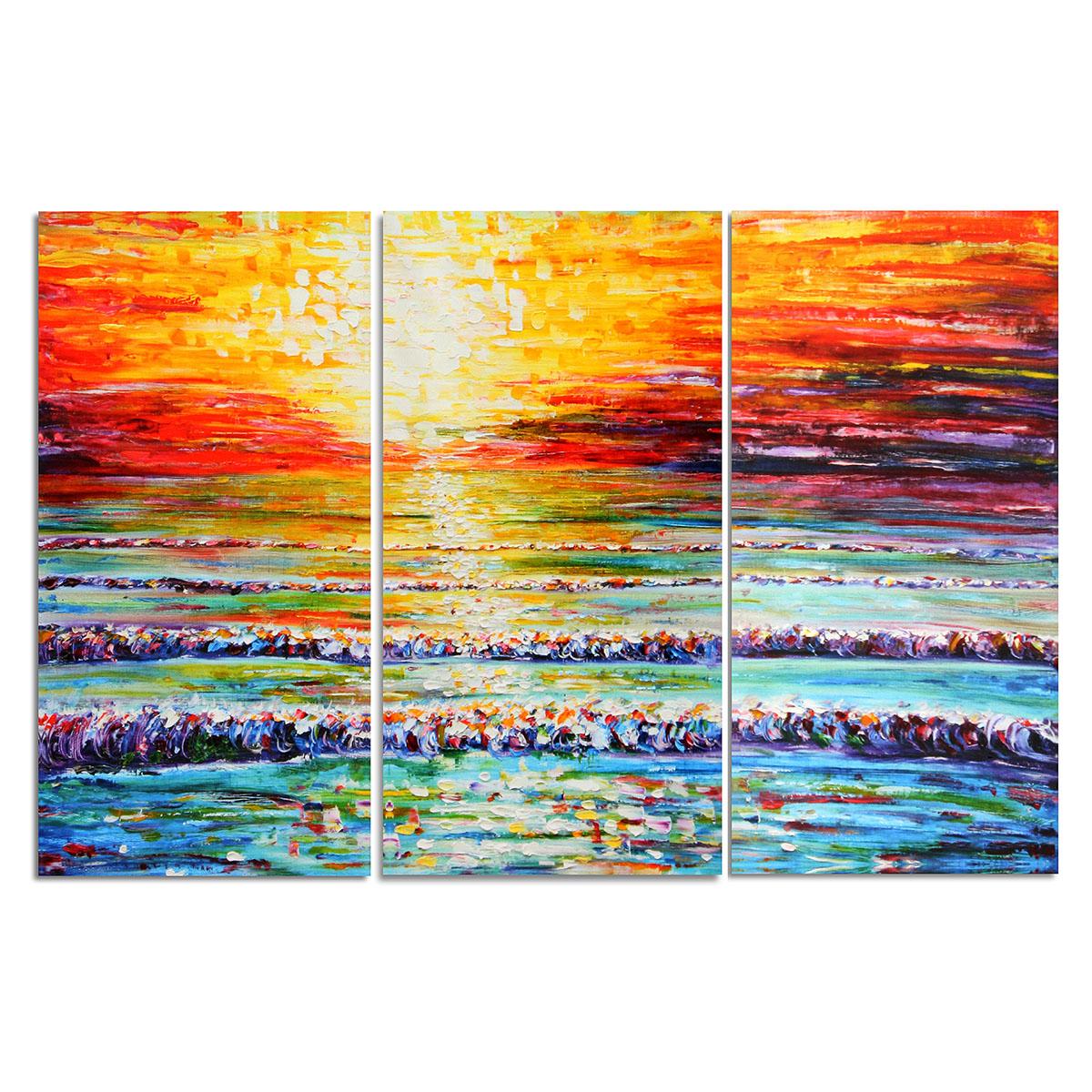 3pcs Coucher Du Soleil Tableau Abstraite Peinture Huile Toile Dècor Mural Salon Buy Online At Best Prices In Bangladesh Daraz Com Bd