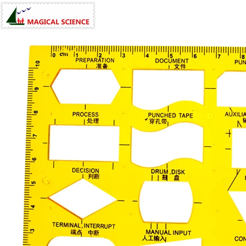 Flowchart Drawing Template K plastic Flexible Professional network flow chart symbols ruler for students JSH4351. 