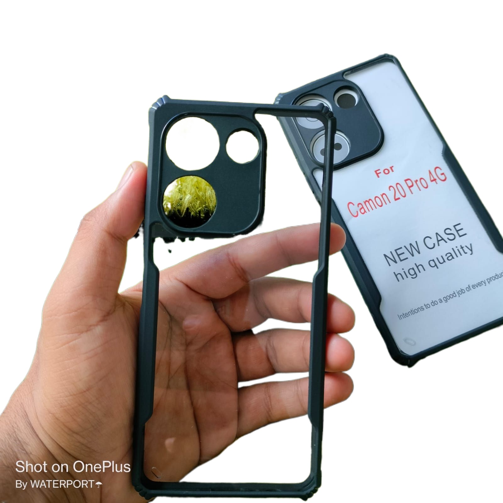 Back Cover For Tecno Camon 20 / Tecno Camon 20 Pro (Black,Transparent)