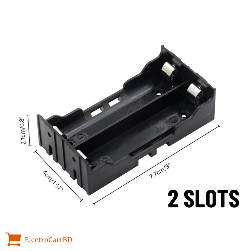 18650 Battery Case Holder Bracket Storage Box 1x 2x 4x Slots For 18650 Batteries Container Hard Pin-1Pcs. 