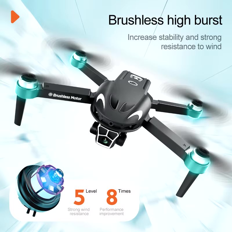 V166 PRO Drones Profesional 8K with HD Camera FPV 5G Wifi Brushless Motor Foldable RC Quadcopter Obstacle Avoidance Dron. 