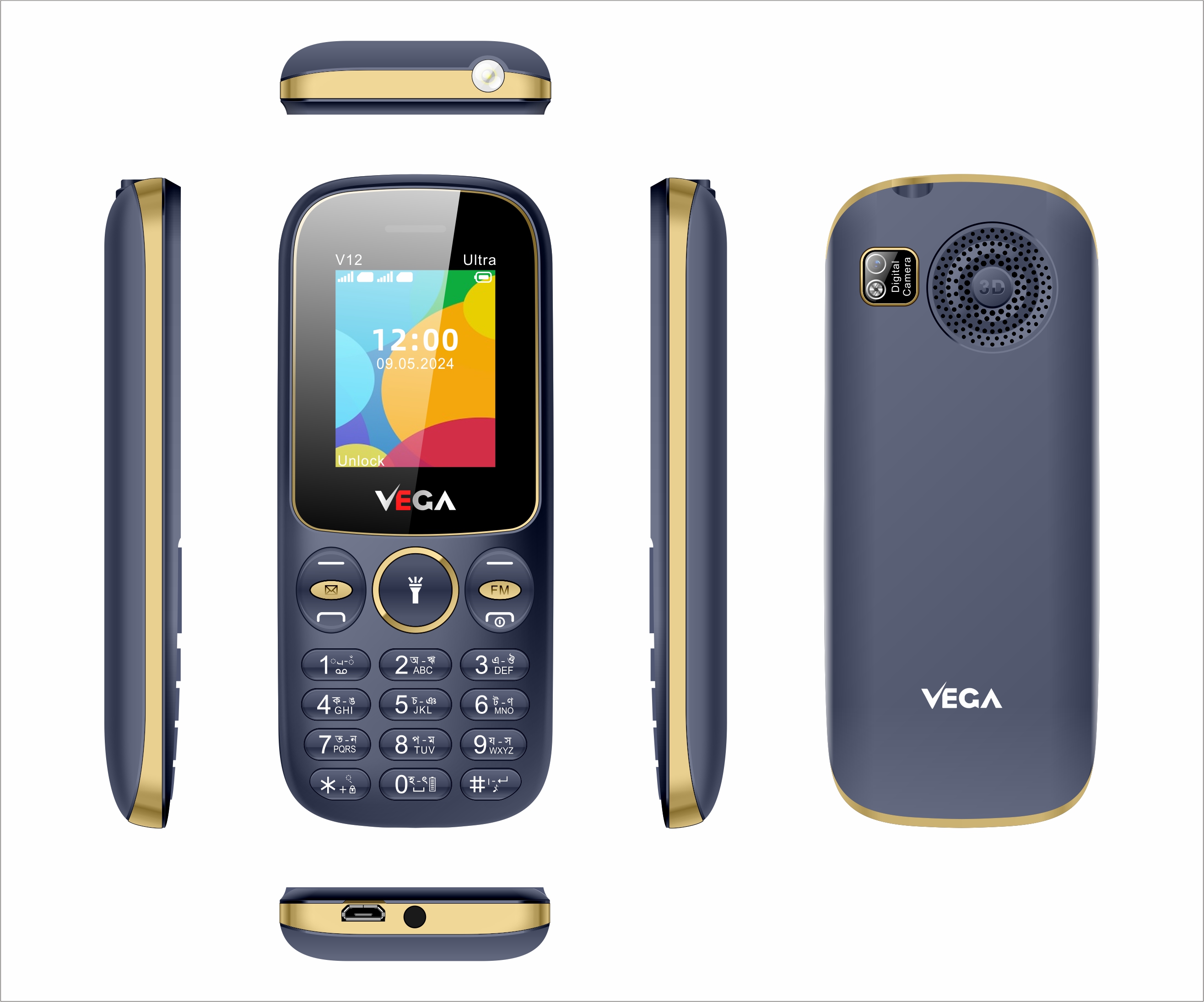 Vega V12 ultra 1800mah Feature Button Mobile Phone. 