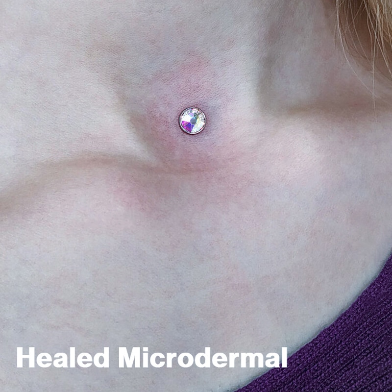 Microdermal Medusa Titanium Dermal Crystal Top Piercing Surface 1.6mm 14G 3 4 5 7mm Choose Jewel Color 1Pc. 