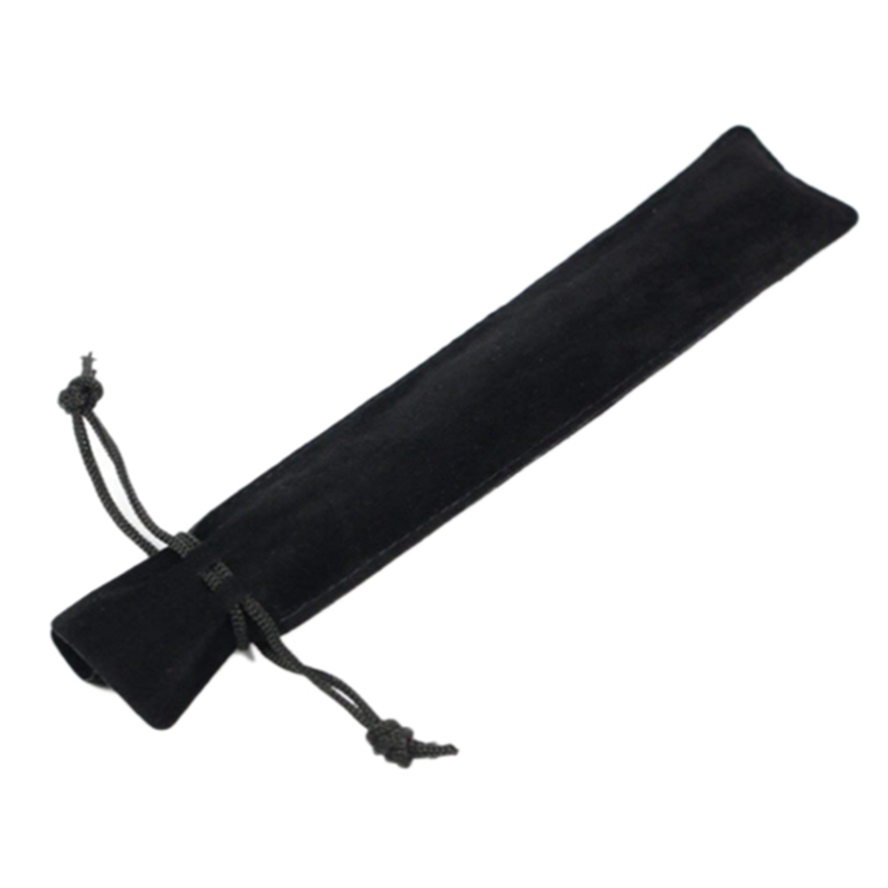 50 Pcs Black Velvet Pen Pouch Sleeve Holder Single Pen Bag Case Pencil Bag