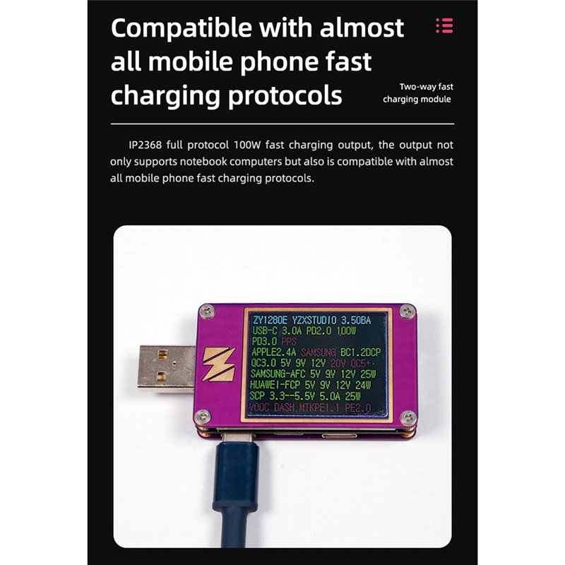 IP2368 Bidirectional 100W Fast Charging Module Type-C Interface. 