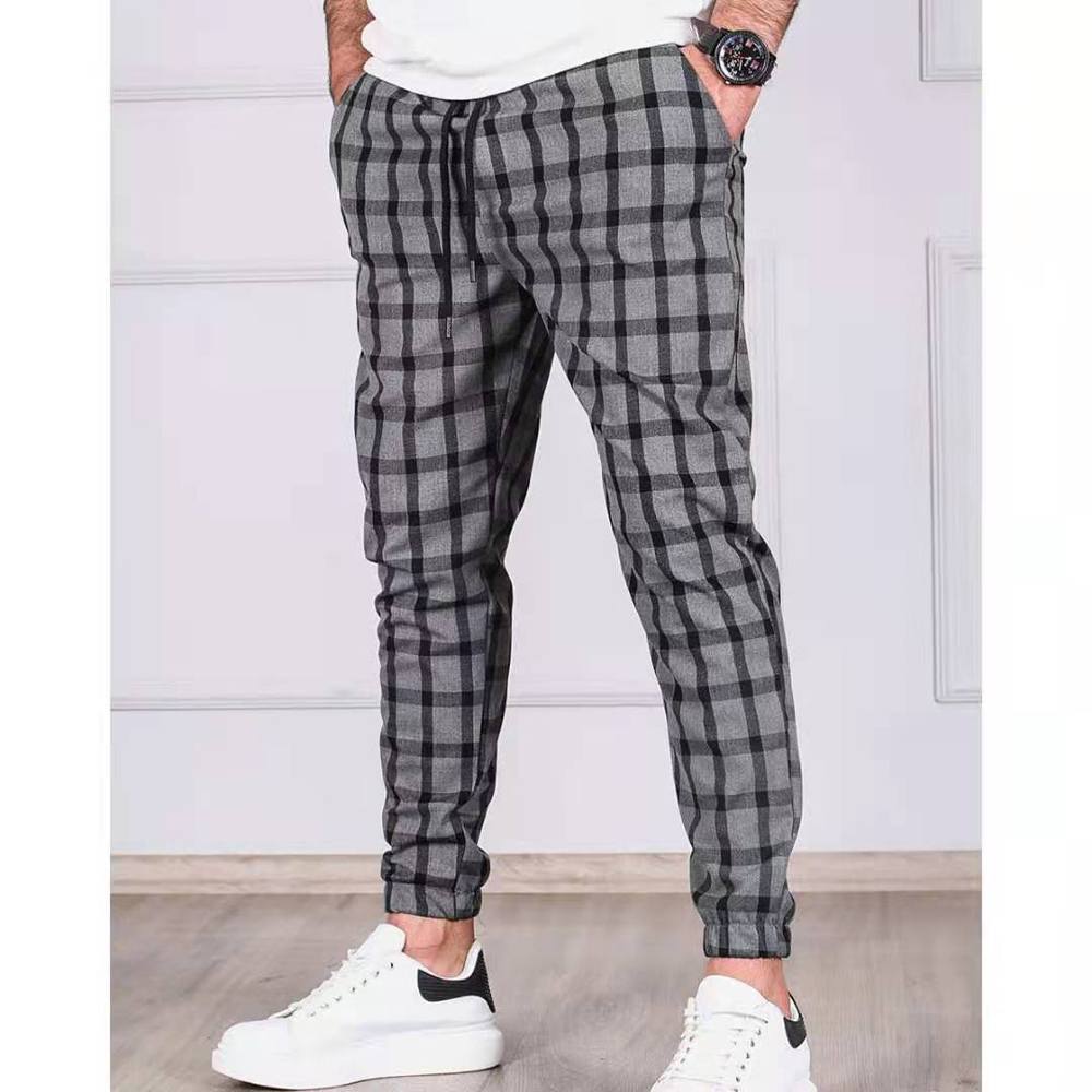 Men's Stripe Pants Casual Loose Pencil 