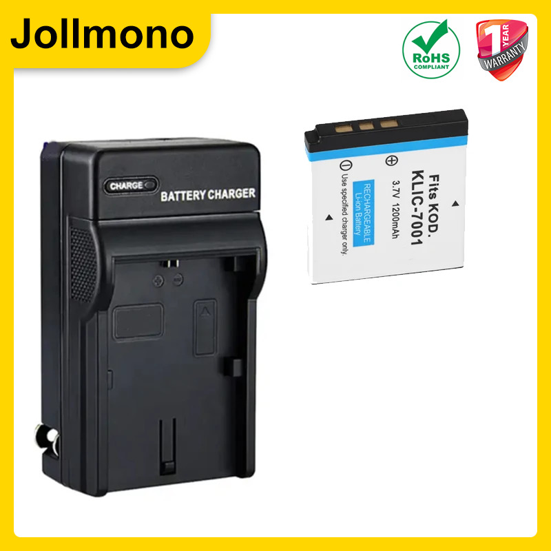 1200mAh KLIC-7001 KLIC7001 K7001 Camera Battery + AC Charger for Kodak V550 V570 V610 V705 M340 M341 M863 M893 IS M1063 M1073. 