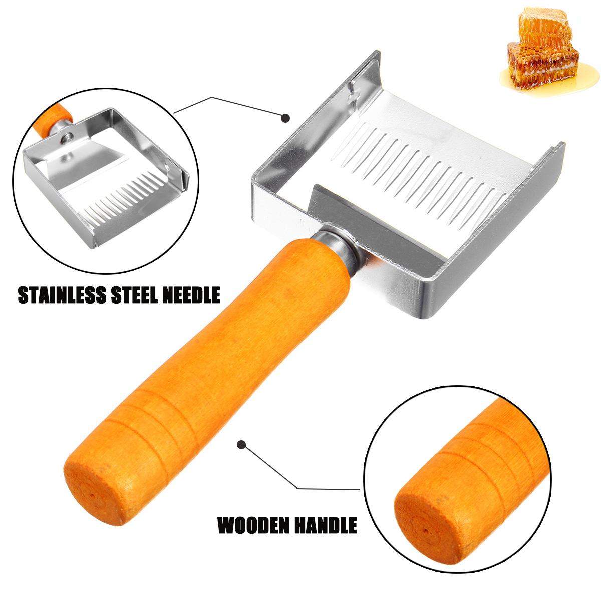 【New collection choose】---Stainless Steel Bee Hive Uncapping Honey Fork Scraper Shovel Tool Wood Handle. 