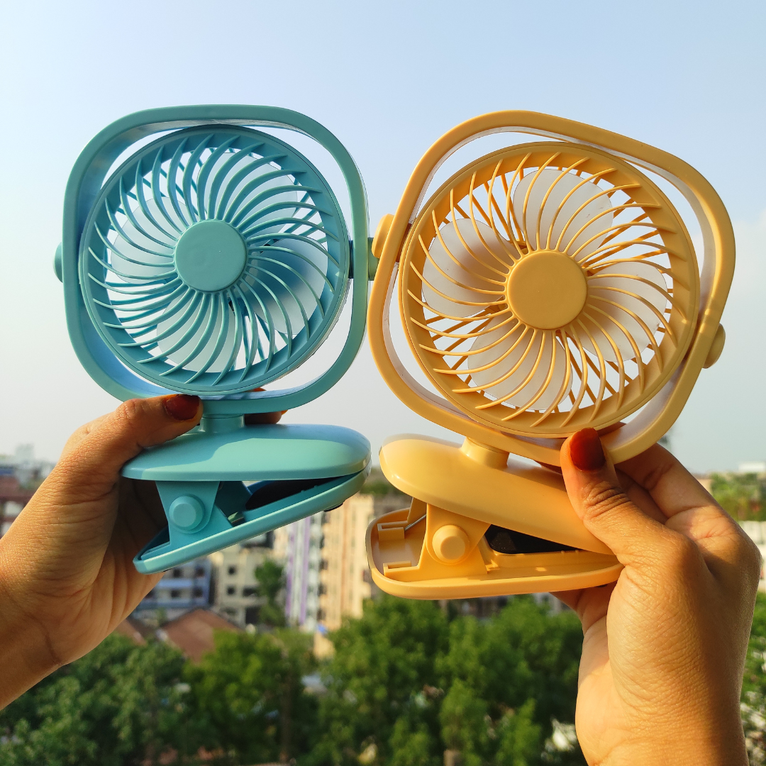 Very Stylish Portable Clip Mini Fan Personal Desk Fan USB Rechargeable Cooling for Outdoor Camping Golf Cart Stroller Home Office. 
