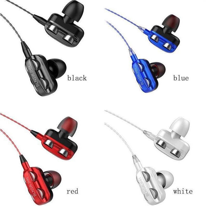 gilii 4D bass dual speaker HiFi stereo 3.5mm headset with microphone + wired headset. 