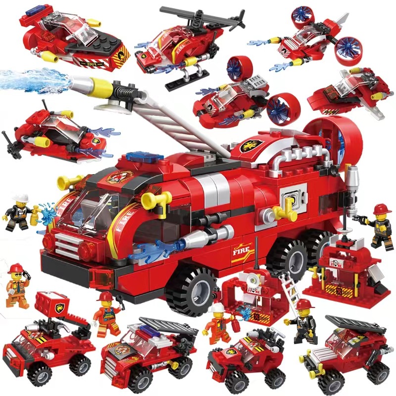 Compatible with Lego Small Box Mingdi Assembling Building Blocks Toy Fire Tank Battleship Air Children's Puzzle C026. 