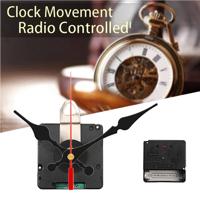 2X Radio Controlled Silent DIY Clock Movement Mechanism Kit Germany DCF Signal Mode with 4 Sets Hands Repair Replacement. 