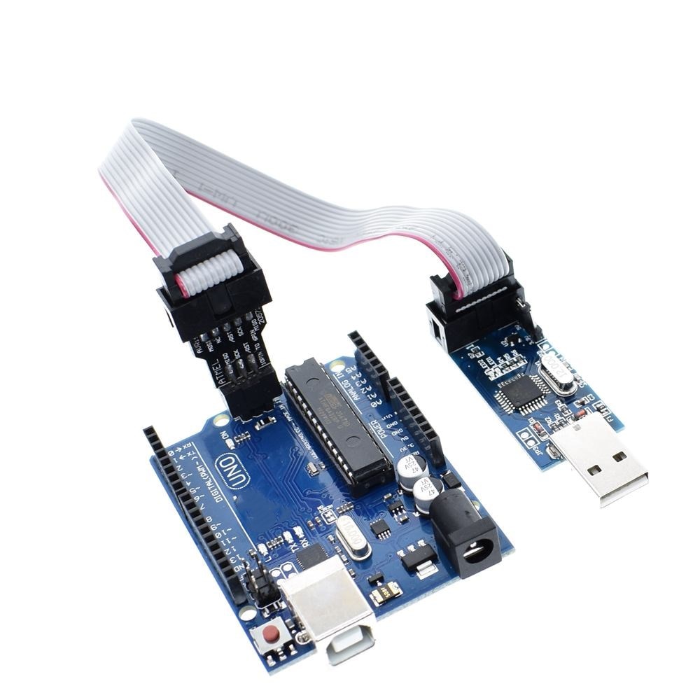 【happy one】1Set USBASP USBISP AVR Programmer USB ATMEGA8 10Pin Wire Module DIY 10Pin To 6 Pin Adapter Board. 