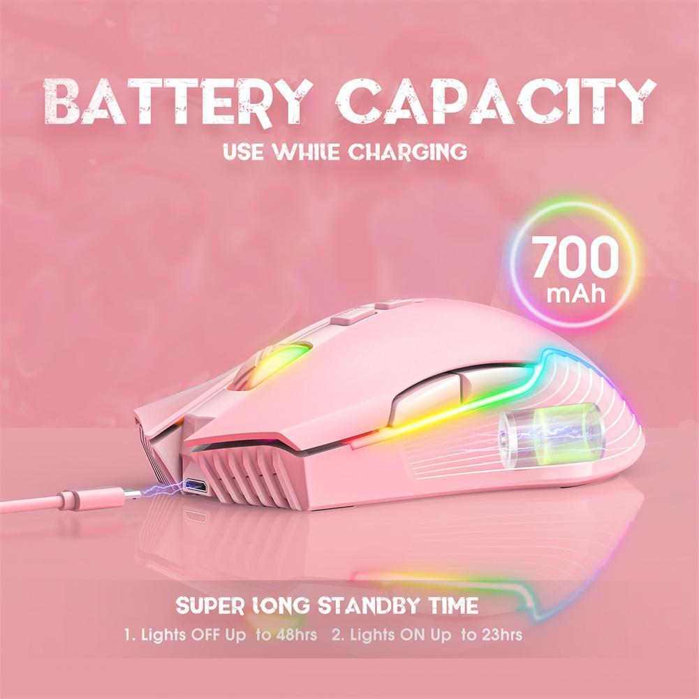 Onikuma Cw905 Rgb Backlit Wireless Gaming Mouse Rechargeable Computer Mice Up To 3600 Adjustable Dpi. 