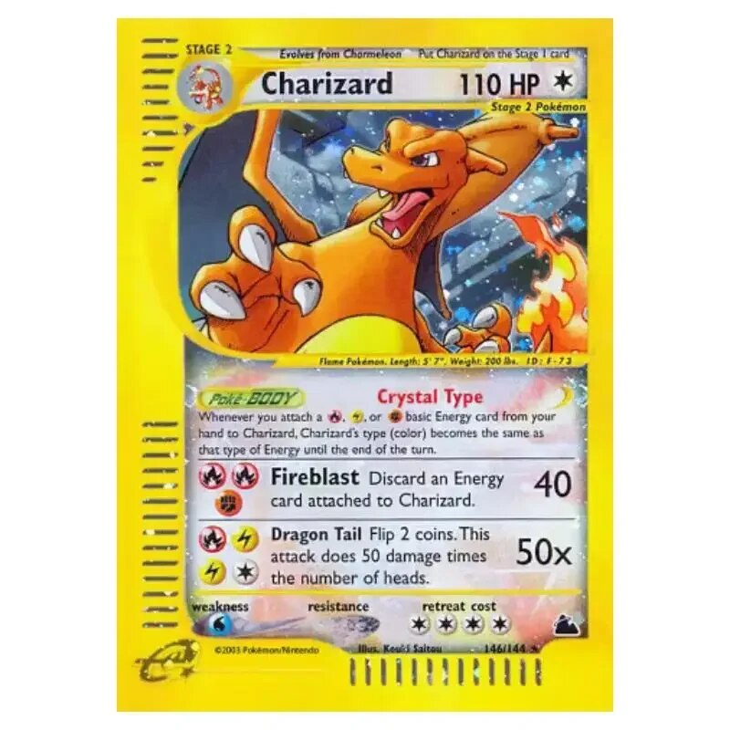 Pocket Monsters Charizard Golem Self Made English American Version Anime Game Characters Classic Series Collection Card Toy. 