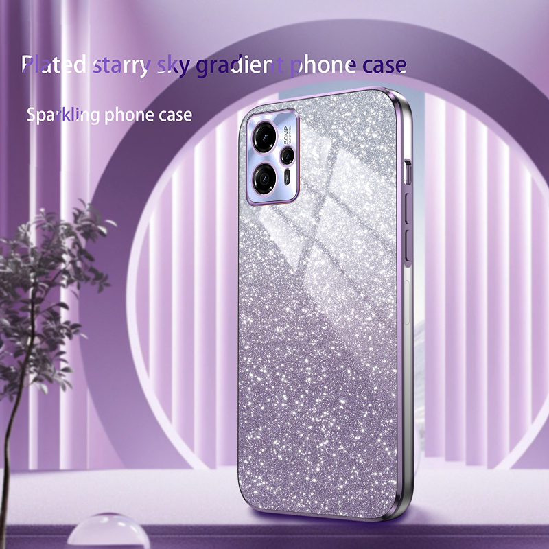 AnDyH Phone Case for Motorola Moto G13 Flash Powder Gradient Plating Casing