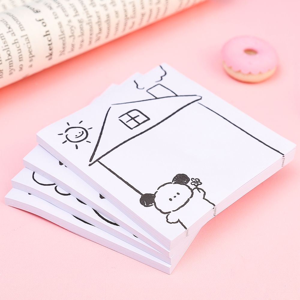 50 Sheets Cute Cartoon Dog Memo Pad Kawaii Sticky Notes Girl Diary DIY Decorative Scheduler Paper To Do List. 