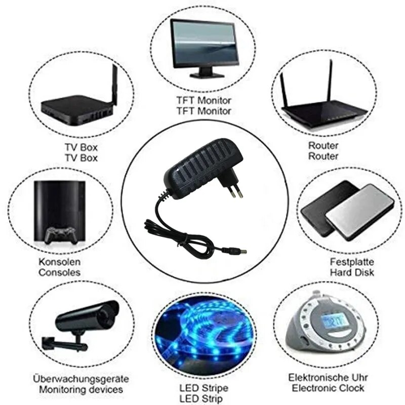 1PCS AC/DC Adapter DC 15V 0.5A 1A 1.5A 2A 3A AC 100-240V Converter Adapter Power 15 V Volt Charger Power Supply EU Plug. 