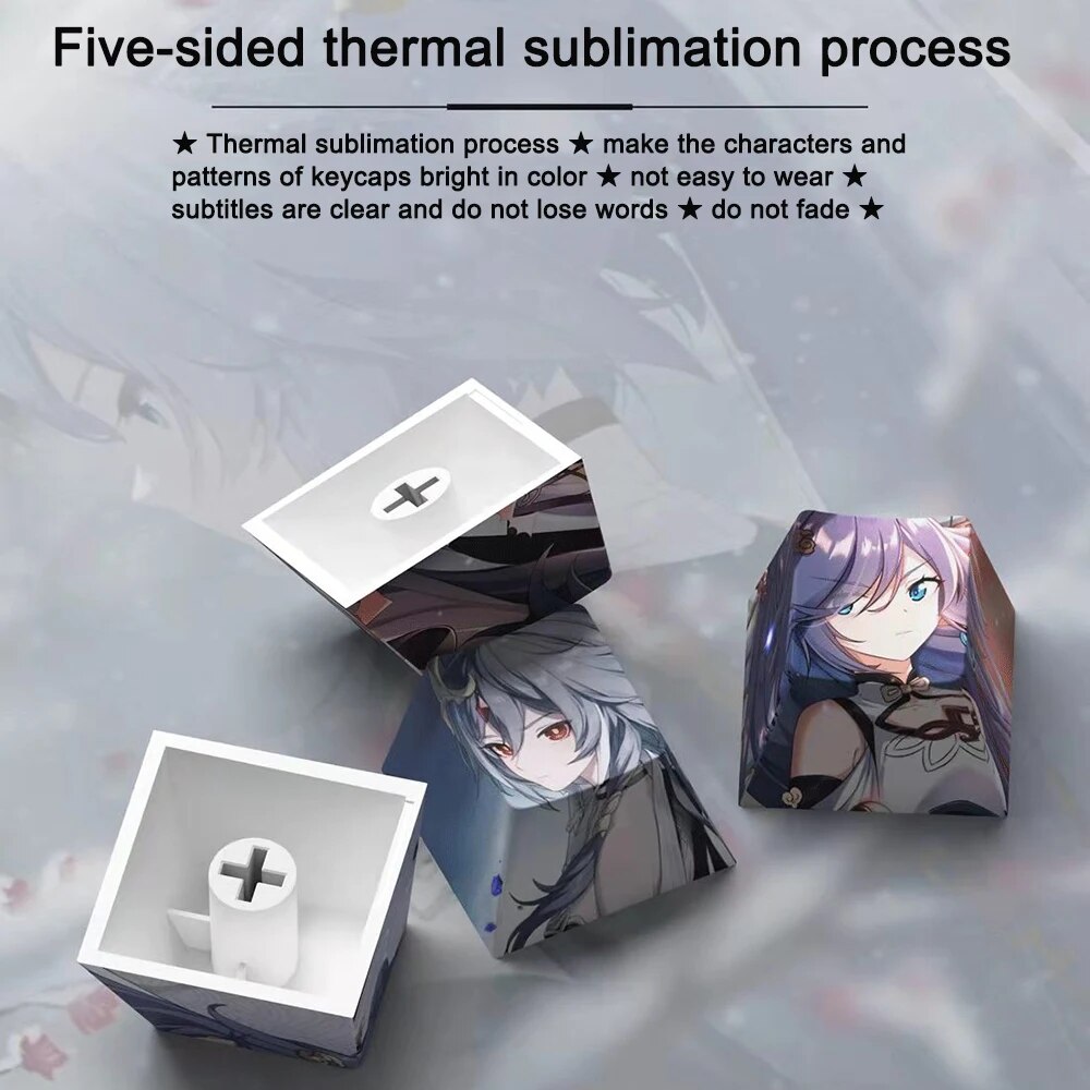4 Keys Honkai Impact 3 Keycaps BOCCHI THE ROCK Game Cherry Profile Elysia Personalized Anime Keyboard Key Caps For MX Switches. 