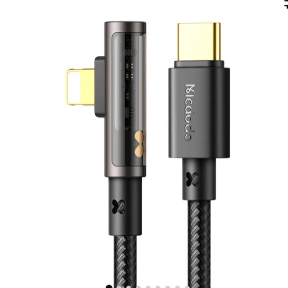 Mcdodo CA-3390  Prism Series Type-C to Lightning 36W Elbow Transparent Data Cable 1.2m