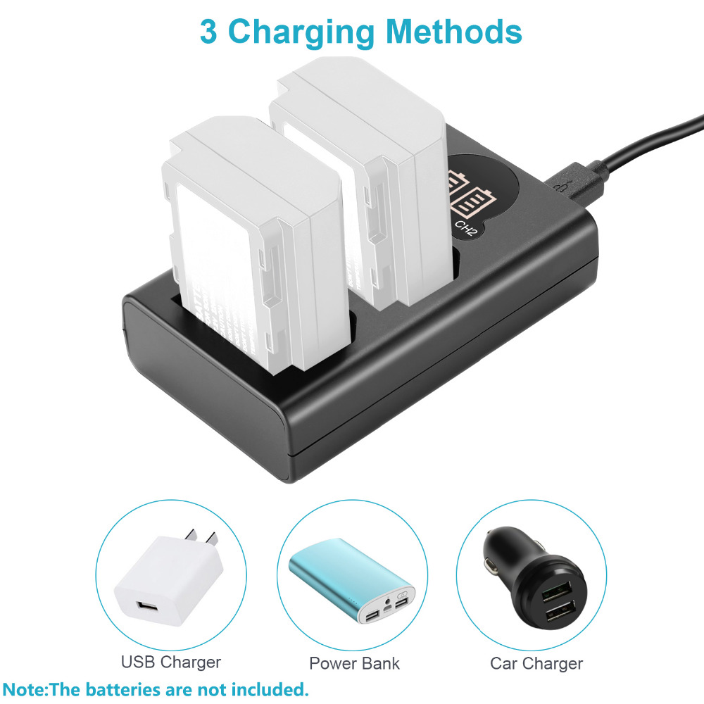 Neewer Dual USB Charger for Sony NP-FZ100 Battery For Sony ZV-E1, FX3, FX30, A1, A9 II, A7R V, A7S III, A7 IV, A6600, A7C Camera. 