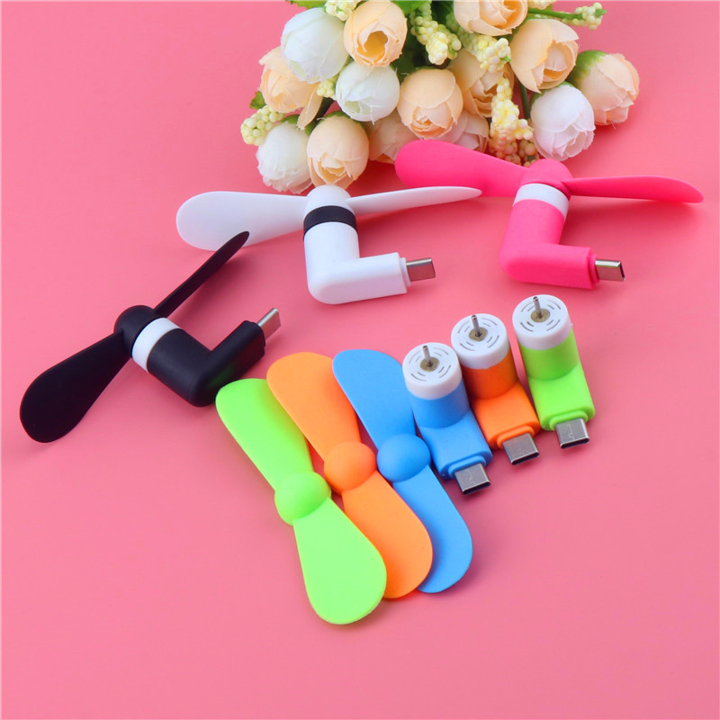 1 pcs USB Fan type C Flexible Mini Mobile Phone Fans for Android type C hand Fan for all otg supported phone type C. 