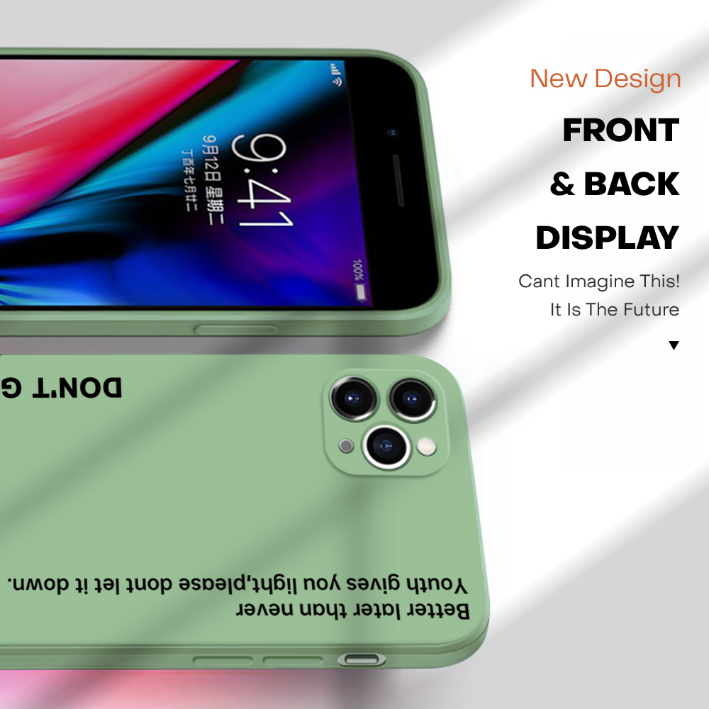BILI for Infinix Hot 9 Back Cover Motto Dont Give Up Multicolor Liquid Silicone Phone Case Soft Square Lens Protection Phone Cases. 