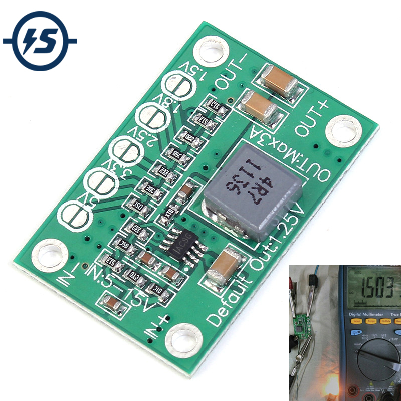 3pcs Step Down Power Module Universal Adjustable Buck Voltage Converter Board 3A 5-16V To 1.25V/1.5V/1.8V/2.5V/3.3V/5V For LCD