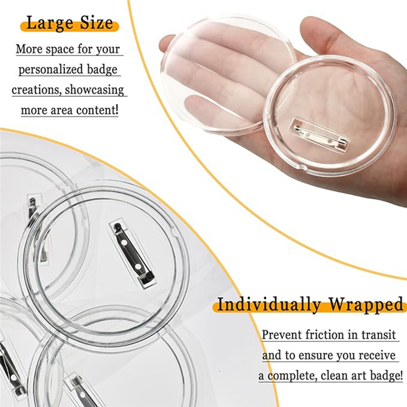 20 Pack Acrylic Buttons Pin Badge, 3 Inches Button Maker Blanks, Pin Buttons for Crafts Supplies and DIY Party Projects. 