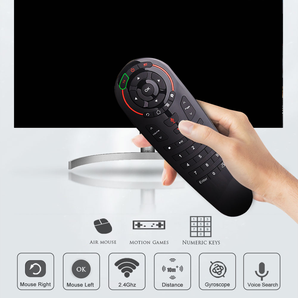 G30S Voice Air Mouse Universal Remote Control 33 Keys IR Learning Gyro Sensing Wireless Smart Remote for Android TV Box. 