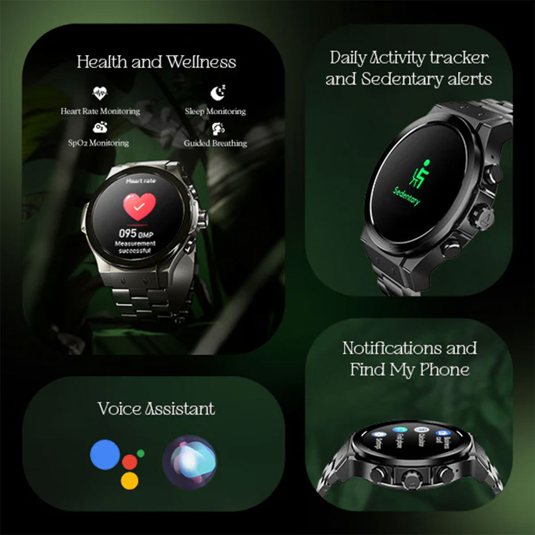 boAt Enigma X400 Luxury Smartwatch with 1.45" AMOLED Display, 200+ Watch Faces, Advanced BT Calling & Functional Crown. 