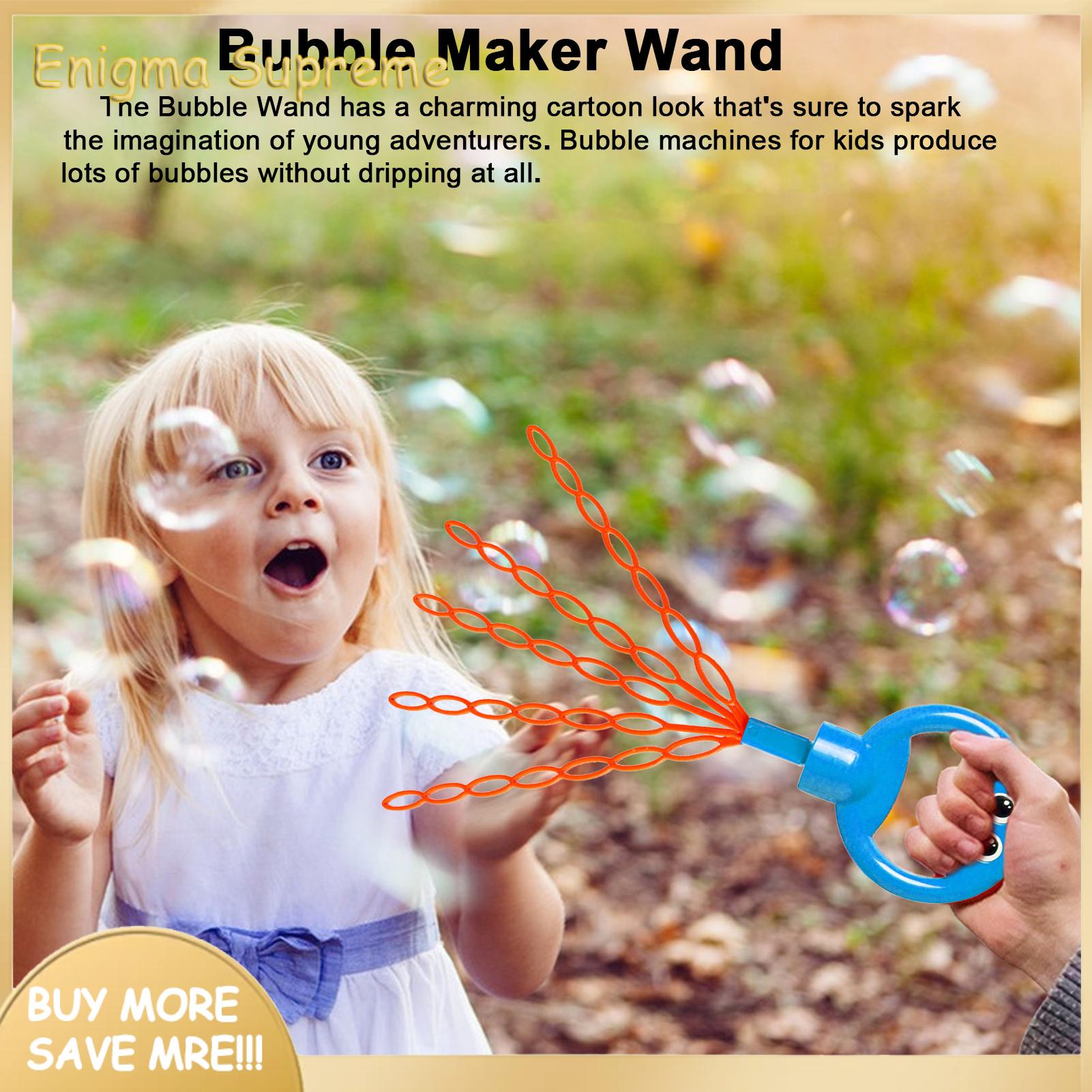 Enigma- Leak-proof Bubble Wand Smiling Face Bubble Wand Toy with Leak-proof Design for Indoor Outdoor Fun 32 Holes Bubble Stick with Bubbles Refill Five Claws Bubble Maker Kids Bubble Wand. 