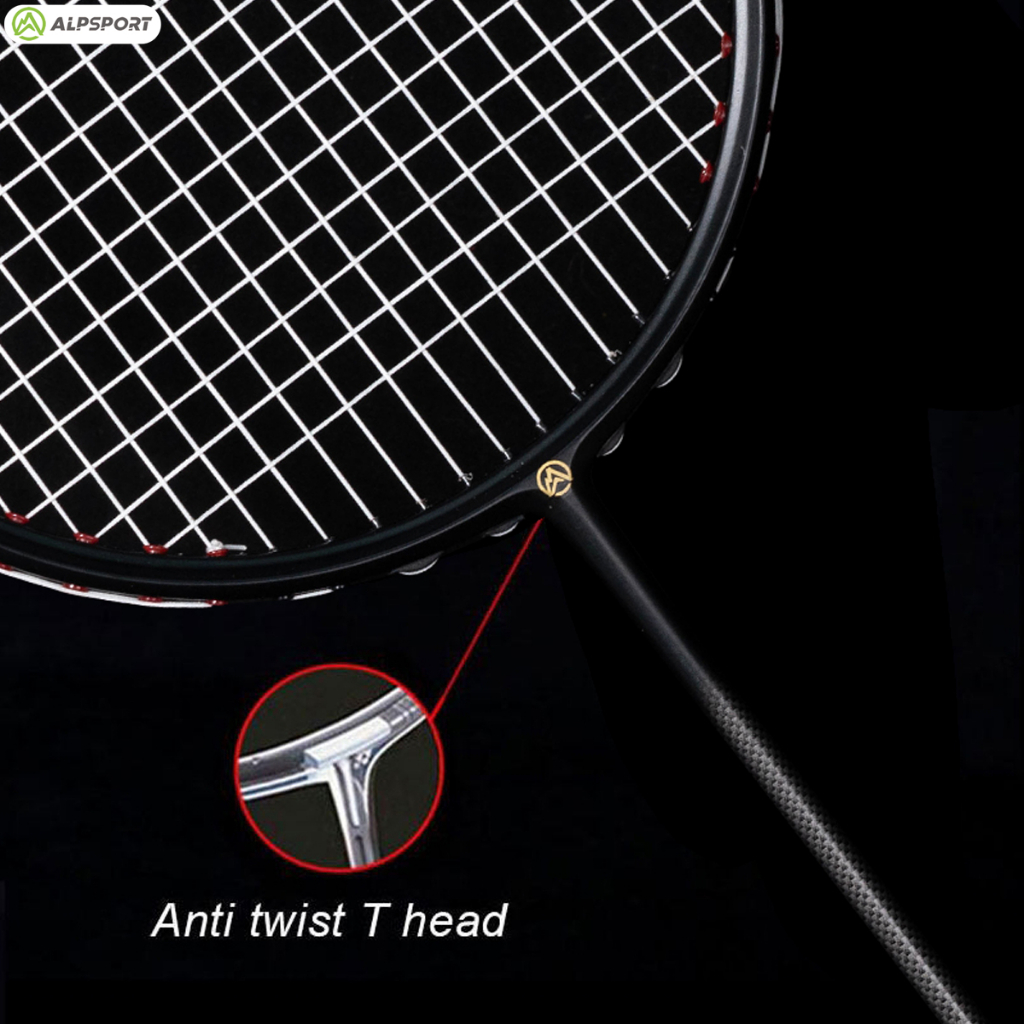 ALP-SPORTS XHP Pro 6U Carbon Fiber Badminton Racket (72g) - 2-3 Years Durability, 285mm Balance, Pre-Strung for Power & Control. 