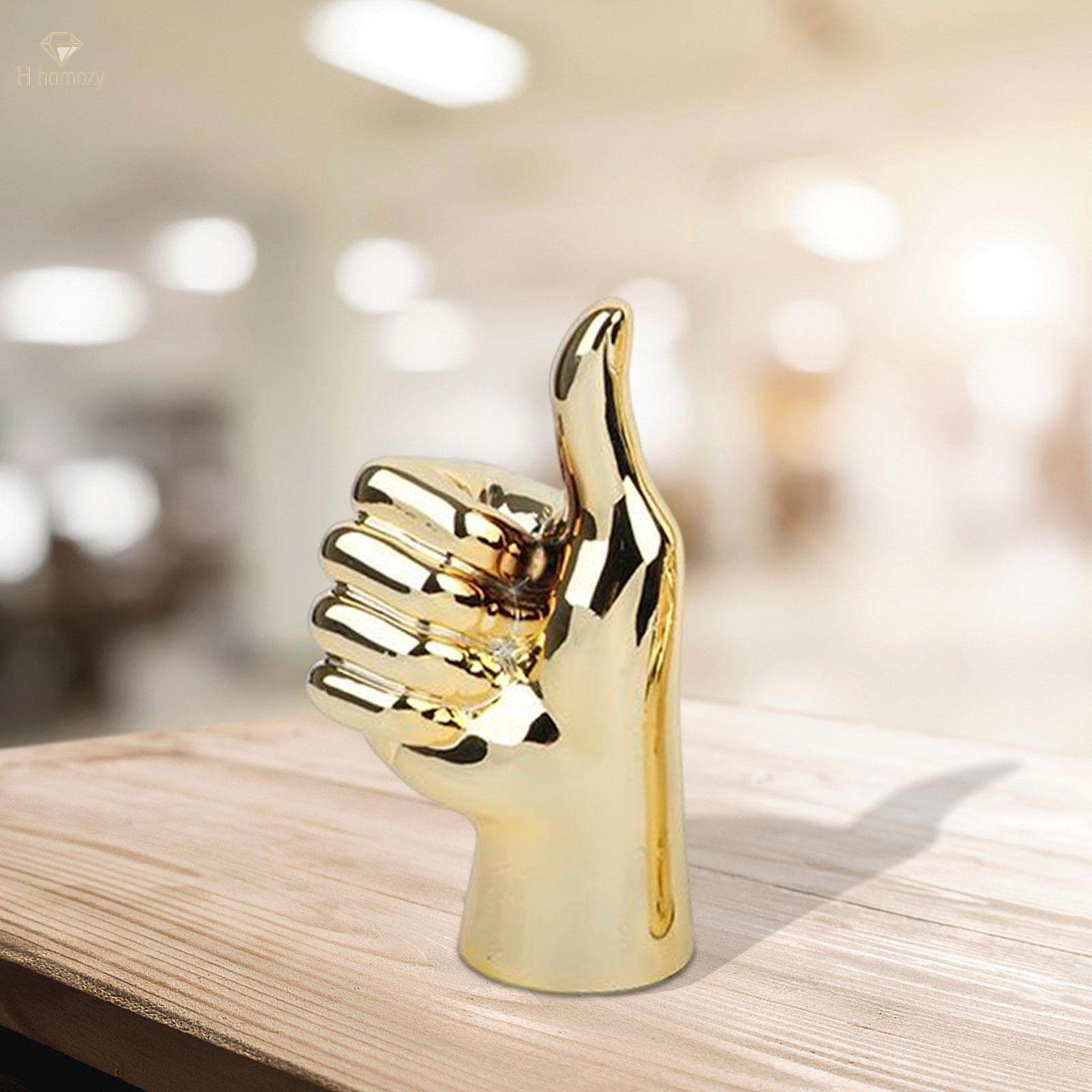 Hand Gesture Statue Creative Hand Sculpture for Home Table Centerpiece Decor Thumbs Up Aureate. 