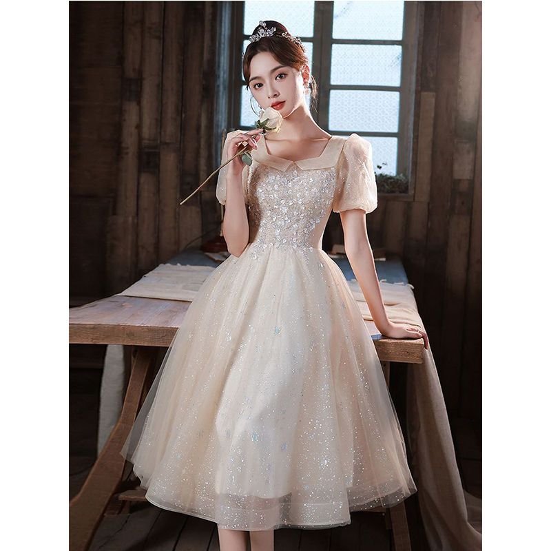 Semi Formal Beige Color Dress Dress Code Wear Great Cocktail Dresses Blue  Classy Elegant Cocktail Dresses French Evening Dress For Women2023New