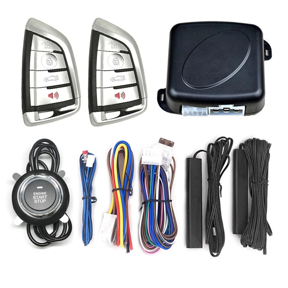 Car Engine One-Key Start-Stop Button System PKE Keyless Entry System. 